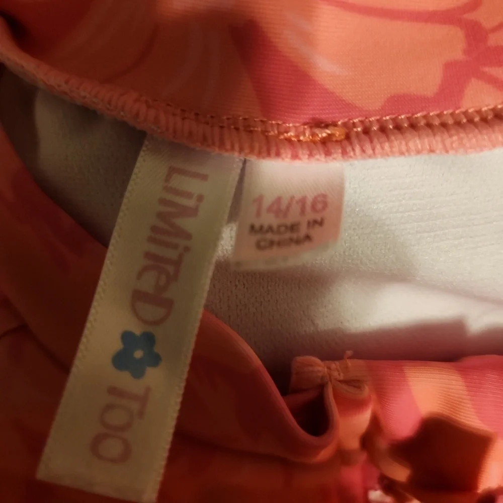 Limited Too Pink Floral Kids Swim One Piece
